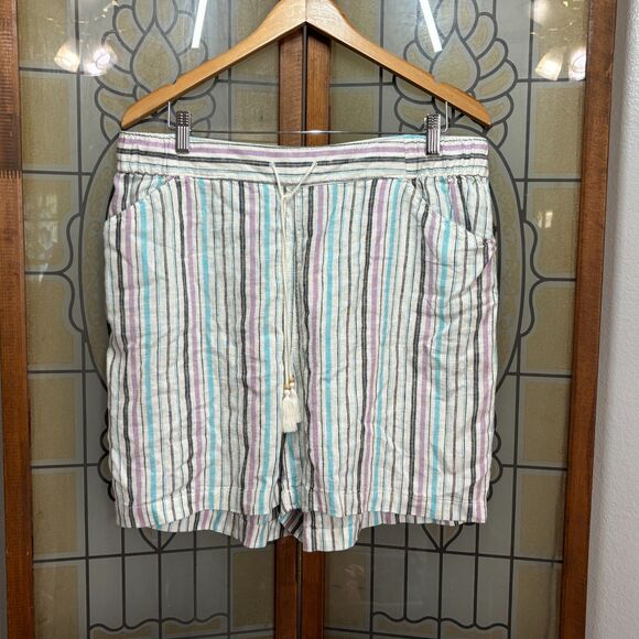 Lane Bryant NWT Linen Blend Pull On Tie Waist Shorts Plus Size 14/16 - Picture 2 of 12